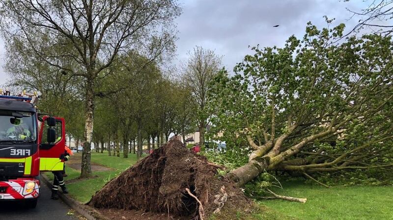 Cork City Fire Brigade responds to an incident during Storm Hannah. Photograph: Cork City Fire Brigade/Twitter