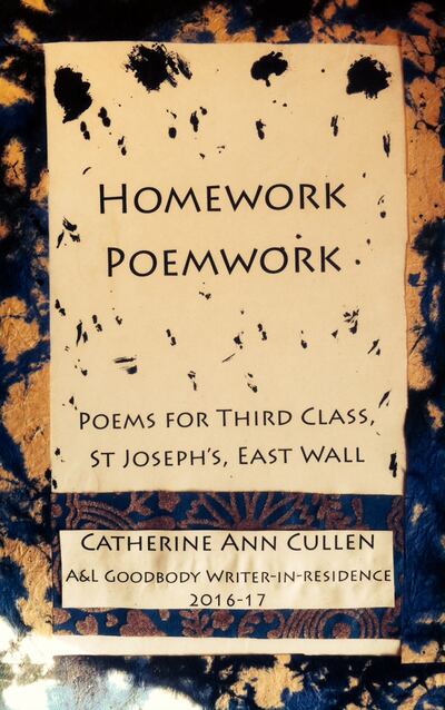 I compiled my poems for third class into a book called Homework Poemwork, which teacher Hilary Boyle tells me is the most popular book in the class library