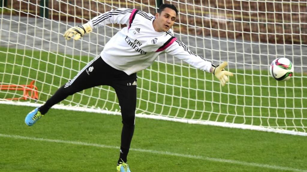 Real Madrid’s Costa Rican goalkeeper Keylor Navas is set to move to Manchester United as part of the deal for David de Gea. Photograph: Javier Soriano/AFP/Getty Images