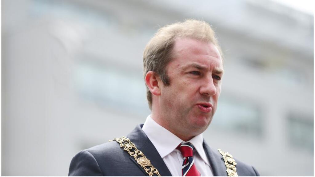 Outgoing Lord Mayor Oisín Quinn will hand over the chains of office to his successor tomorrow when Dublin City councillors vote to fill the position for the next year. Photograph: Bryan O’Brien