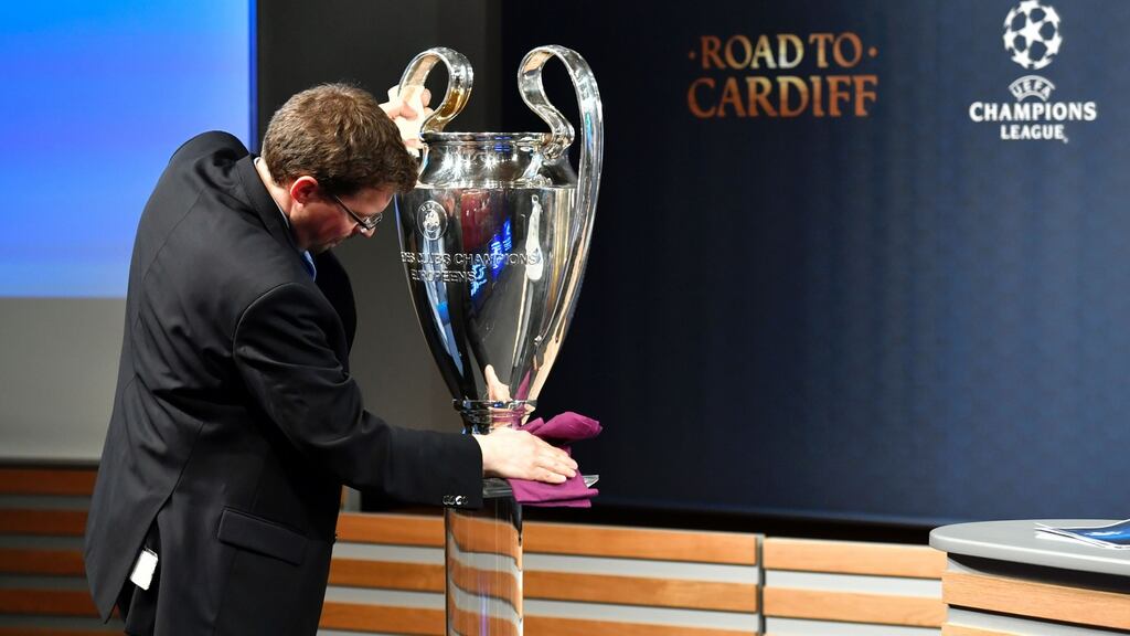 The Champions League quarter-final draw was made on Friday morning. Photograph: Getty Images