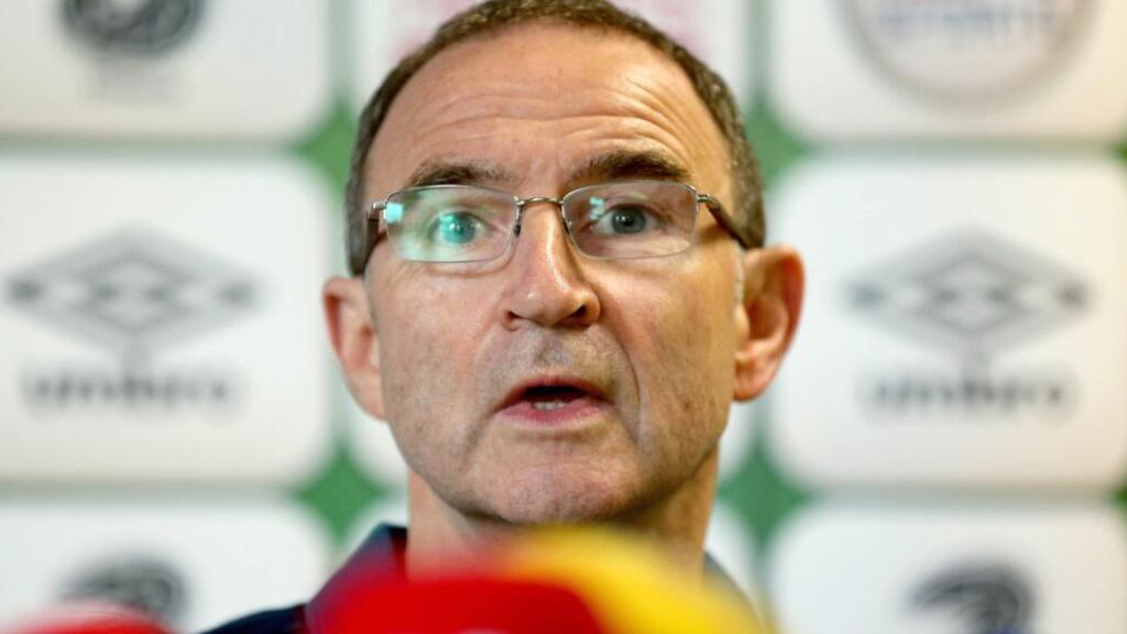 Republic of Ireland manager Martin O’Neill at yesterday’s press conference in Malahide. Photograph: Donall Farmer/Inpho