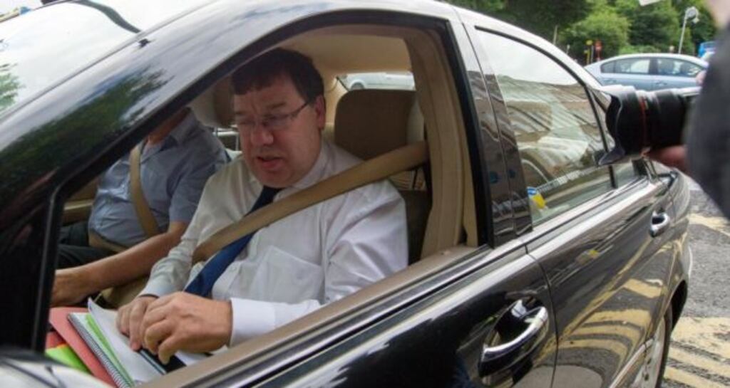 Former taoiseach Brian Cowen arrives at Leinster House in this file photograph.