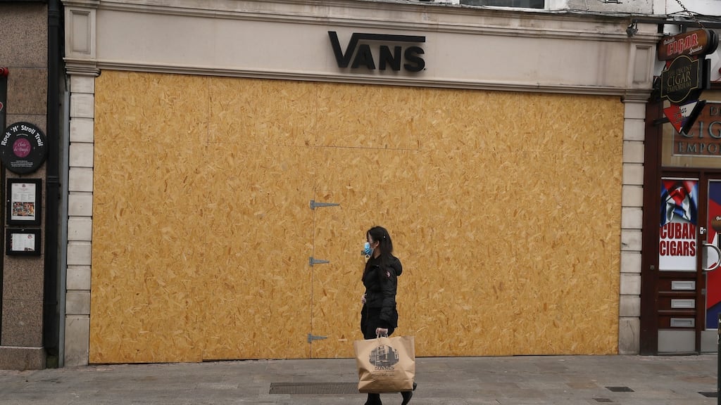 With most shops closed, it’s no surprise that VAT receipts fell precipitously last month. Photograph: PA