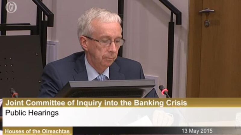 Deloitte Ireland managing partner Pat Cullen has been evidence on Wednesday afternoon in what marks the beginning of the inquiry’s hearings on the role of external auditors to the banks. Screengrab: Oireachtas TV