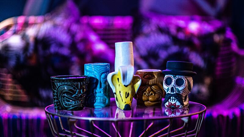 ’Ohana: some drinks come in eclectic hand-decorated tiki-bar mugs