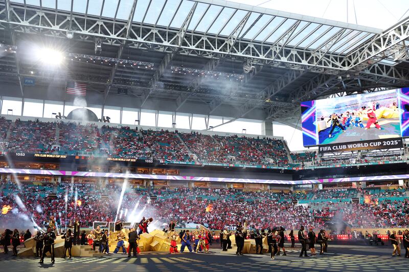 A general view of the opening ceremony prior to the Fifa Club World Cup match between Al Ahly and Inter Miami. Photograph: Megan Briggs/Getty Images