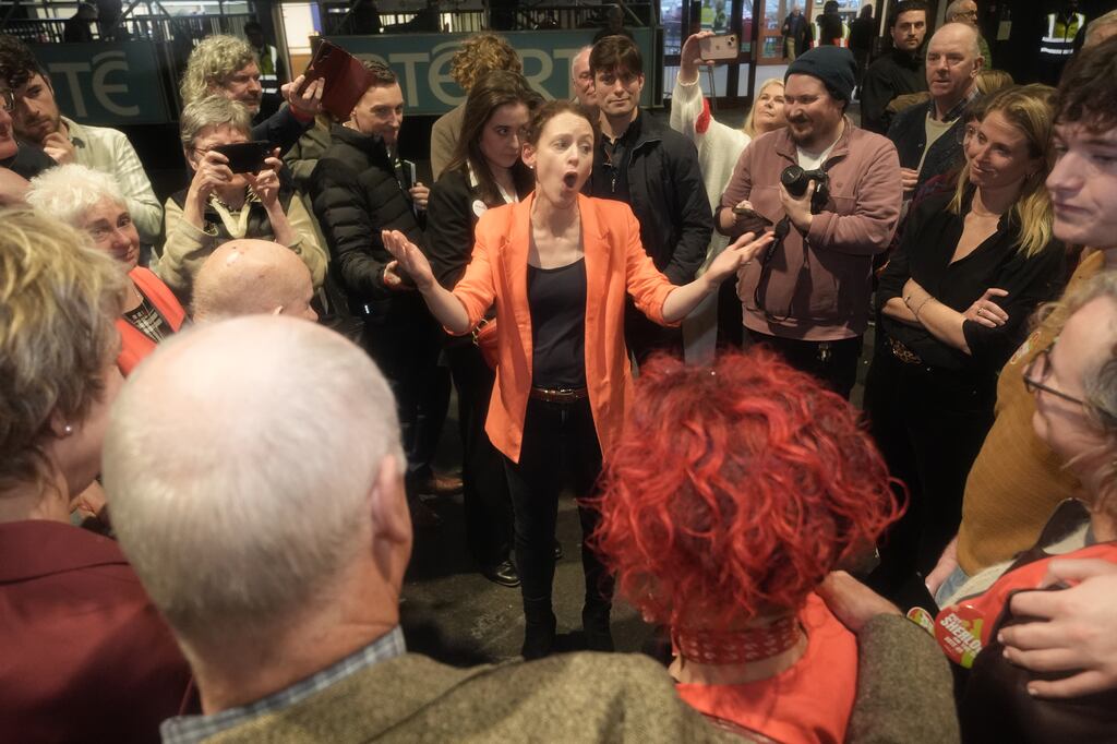 Labour's Marie Sherlock, who won the final seat in Dublin Central, at RDS Simmonscourt, Dublin, as the election count continued. Photograph: Brian Lawless/PA Wire