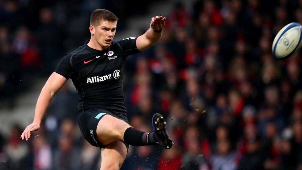 Owen Farrell: England outhalf will be on duty for Saracens against Glasgow Warriors. Photograph: James Crombie/Inpho