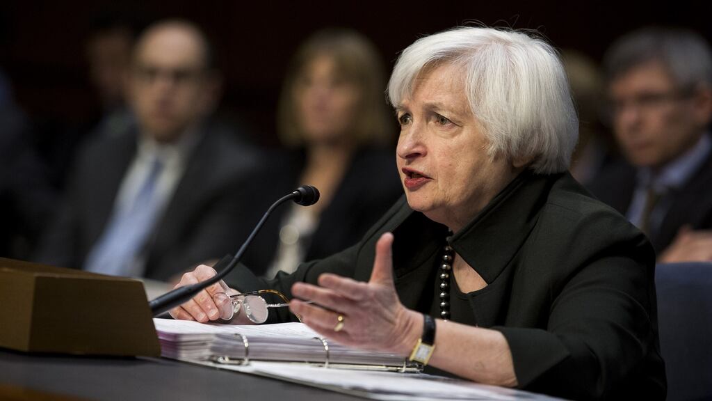 Janet Yellen, chair of the US Federal Reserve: this week she signalled an interest-rate increase was looking increasingly likely this month as she declared the US economy has “recovered substantially”. Photograph: Drew Angerer/Bloomberg