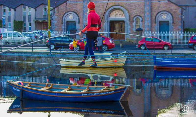 Crossing the Claddagh Basin. Photograph: Charlotte-Haffner