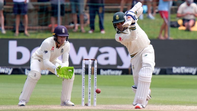 Keshav Maharaj made 71 before being run out as England beat South Africa in Port Elizabeth. Photograph: Michael Sheehan/AP