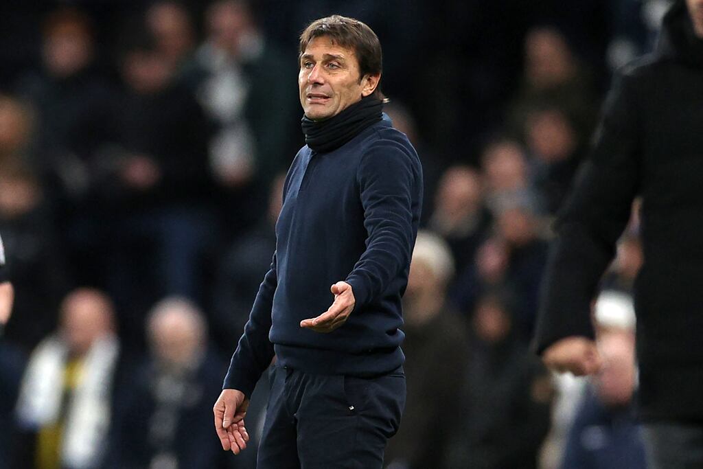 Tottenham Hotspur's Antonio Conte: 'I have never seen the medical department come here to explain why this player is having difficulty to recover'. Photograph: Adrian Dennis/AFP via Getty