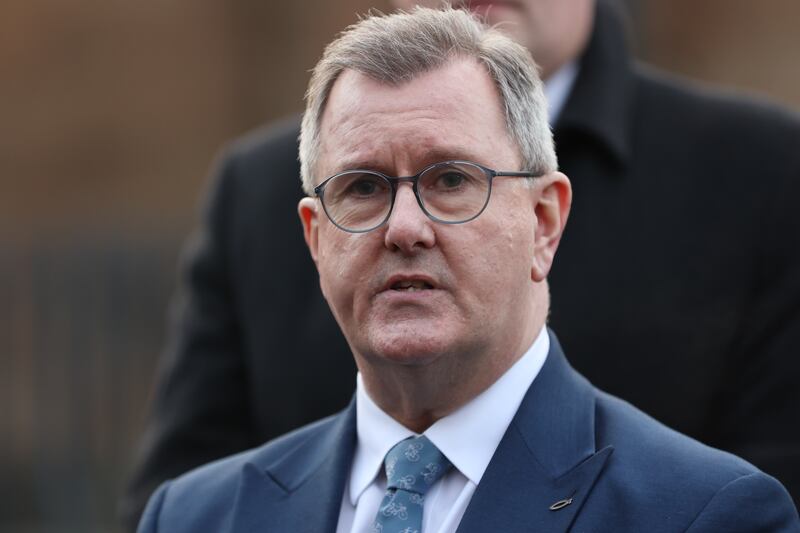 Jeffrey Donaldson, who remains the Lagan Valley MP, stood down on Friday after being charged with sexual offences. Photograph: Liam McBurney/PA Wire