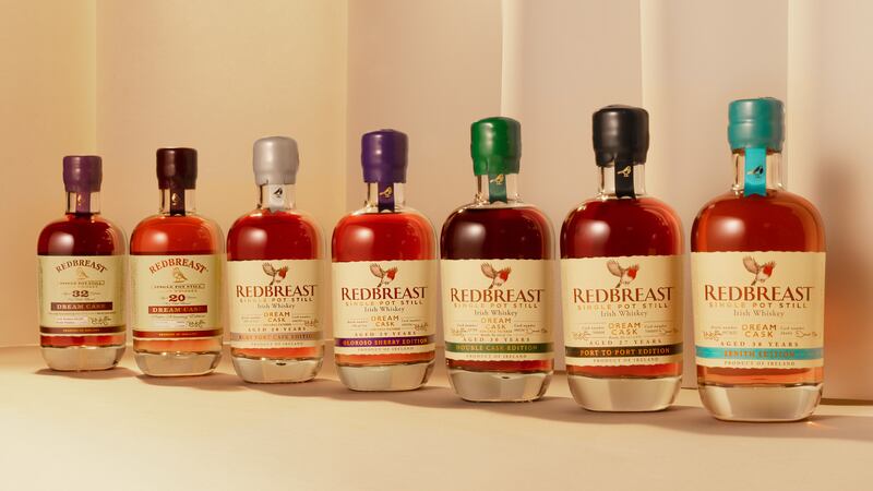 Seven limited edition bottles from the Redbreast Dream Cast series