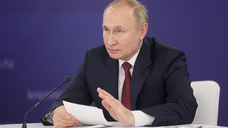 Russian president Vladimir Putin: To justify today’s threats, and what some fear may be tomorrow’s war, he  is reaching back into Russia’s past. Photograph: Mikhail Metzel/Sputnik/ Kremlin pool