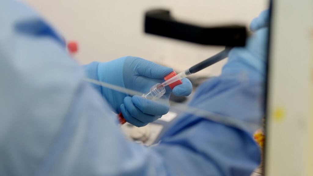 The Covid test process at St Vincent’s University Hospital. Photograph: Alan Betson