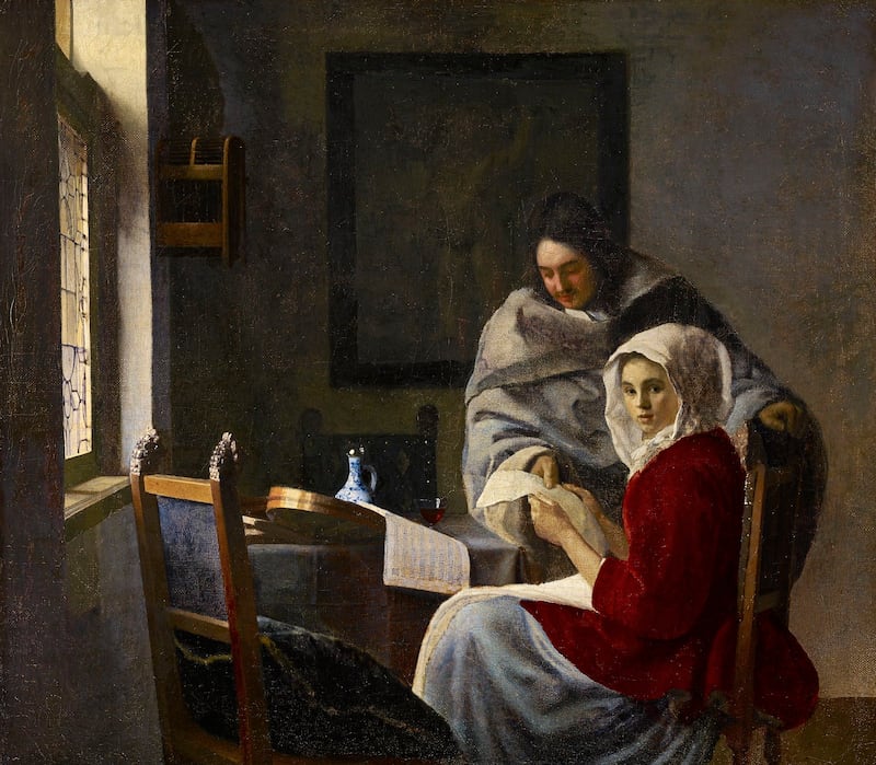 In Girl Interrupted at Her Music, which is owned by the Frick Collection, the Cupid’s presence leaves no doubt about the pictured couple’s thoughts. Photograph: Frick Collection