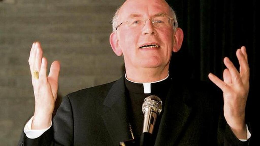 Cardinal Sean Brady at the inauguration of the Catholic Schools Partnership at the Emmaus centre in Swords, Co Dublin, yesterday.