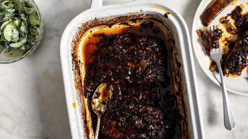 Yotam Ottolenghi’s sweet and spicy ribs use one of his favorite ingredients – coriander – a few different ways to deepen flavor. Photograph: Andrew Scrivani/The New York Times