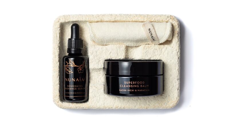 Nunaia’s Grounded and Glowing Ritual set leaves skin softened and nourished.