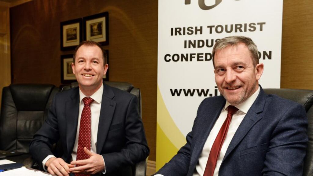 Irish Tourism Industry Confederation chief executive Eoghan O’Mara Walsh and chairman Paul Gallagher. Photograph: Eric Luke