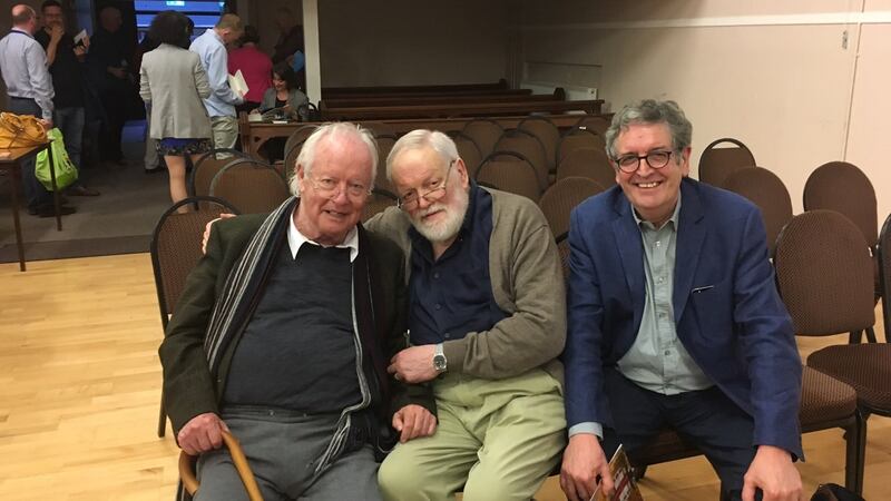 Brendan Kennelly, Michael Longley and Gerald Dawe at Listowel Writers Week. Photograph: John O’Donnell