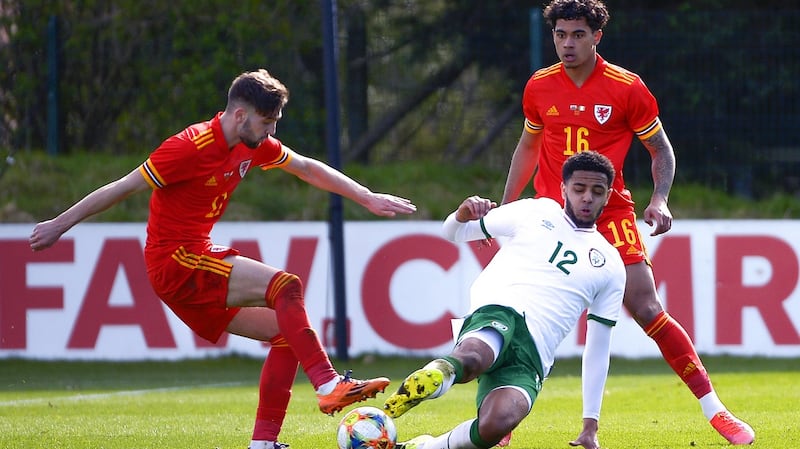 Ireland’s Andrew Omobamidele in action for the under-21s recently. Photo: Andrew Dowling/Inpho