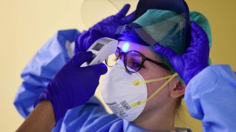 A medic wearing personal protective equipment in Bergamo, Italy. Some of the consignment of PPE to Ireland last weekend was found by the HSE to be not suitable for use. Photograph:  Getty