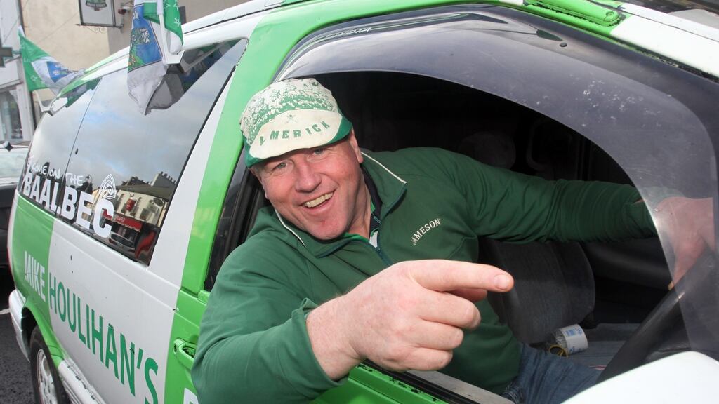 Limerick supporters  Mike Houlihan from  Kilmallock, who wishes he could go   to the All-Ireland final. Photograph:  Brendan Gleeson