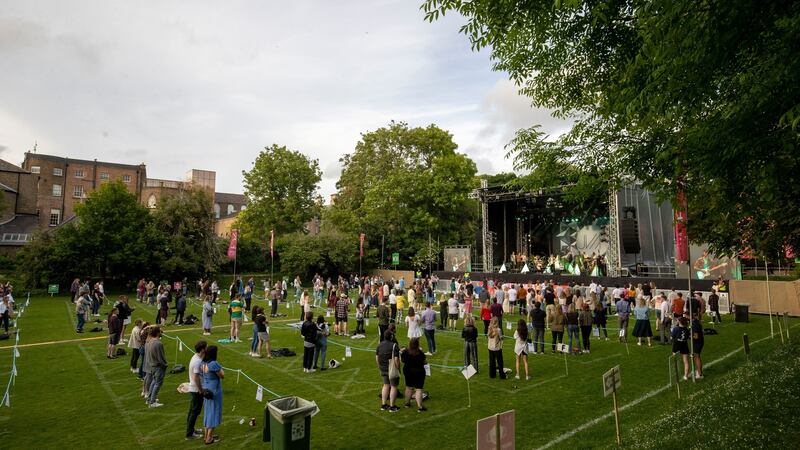The socially distanced audience at the Iveagh Gardens. Photograph: Tom Honan for The Irish Times