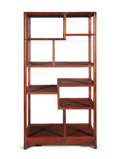 A Chinese style open hardwood bookshelf estimated to sell for between €500 and €700.