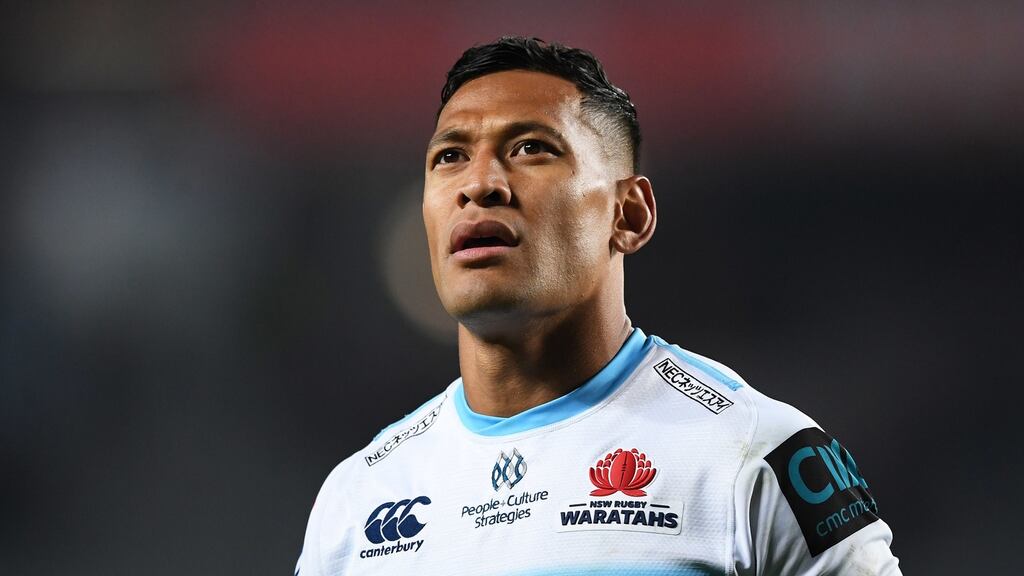 Israel Folau has set up a crowdfunding page to help cover his legal costs in his fight against Rugby Australia. Photograph: Anrew Cornaga/Inpho
