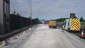Dough! Lorry sheds load of flour onto M50