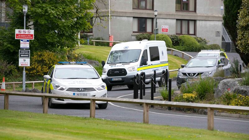 A Garda van leaves Waterford Court where Hassan Bal appeared on terrorism charges. Picture: Patrick Browne