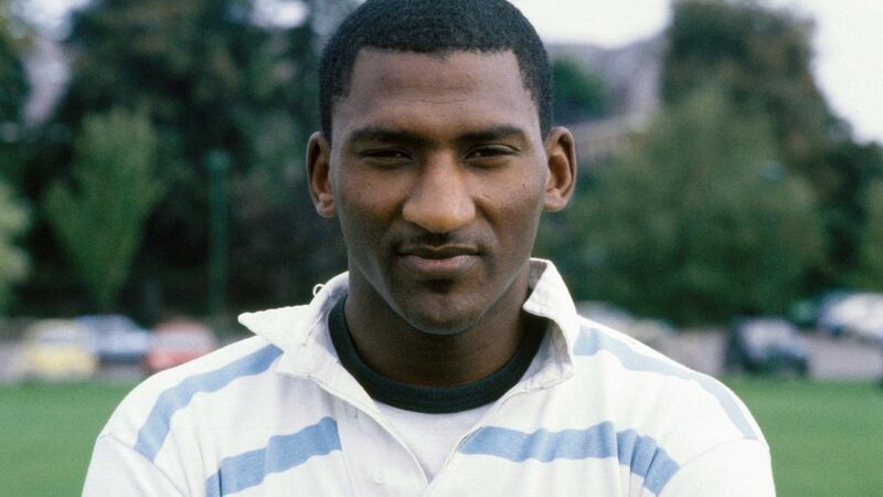 Errol Tobias photographed at a President’s XV training session in September 1984. Photograph:  Mark Leech/Getty Images