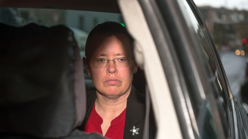 Dolores Murphy leaves the Registry Office in Cork after her same sex marriage to Mabel Stoop Murphy was refused due to a technicality. Photograph: Michael Mac Sweeney/Provision