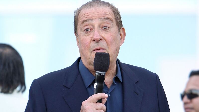 Promoter Bob Arum talks in front of Cowboys Stadium before the weigh-in for the WBO welterweight title fight between Manny Pacquiao of the Philippines and Joshua Clottey of Ghana on March 12th, 2010. Photograph: Jed Jacobsohn/Getty Images.