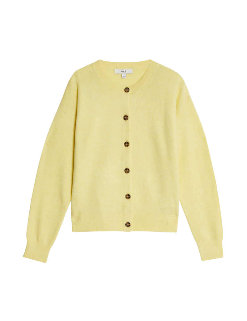 Ribbed crew neck cardigan, €36, Marks & Spencer