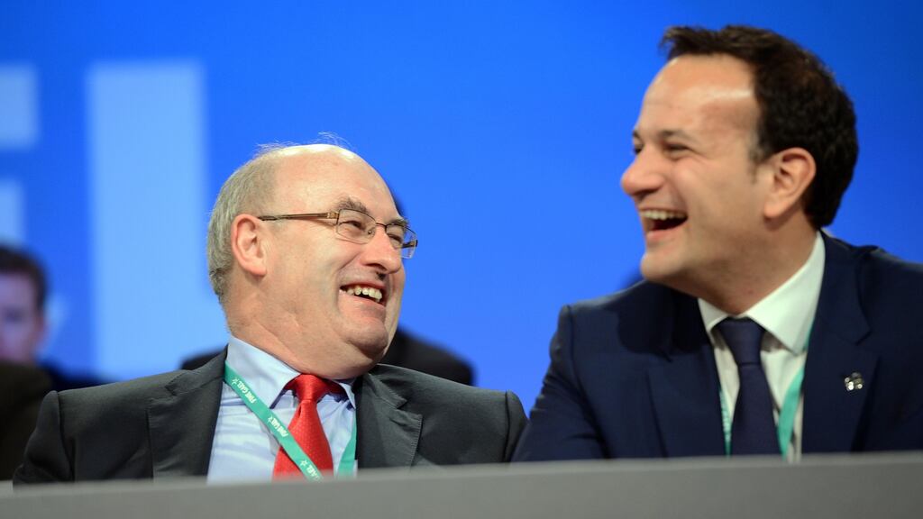 Taoiseach Leo Varadkar (right) has defended the decision not to nominate a female candidate for the European Commission alongside outgoing agricultural commissioner Phil Hogan (left). Photograph: The Irish Times