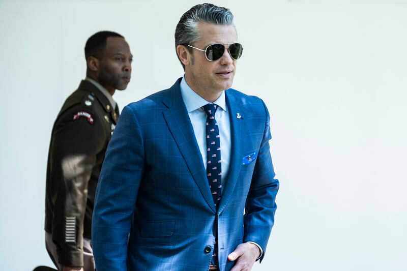 US defence secretary Pete Hegseth singled out a $1.4 billion saving on an IT contract attributed to Doge. But a decision to foreshorten the contract had already been taken under the Biden administration. Photograph: Pete Marovich/New York Times