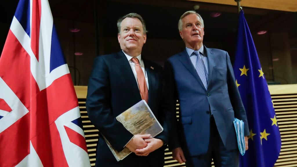 UK Europe adviser David Frost and European Union chief Brexit negotiator Michel Barnier.
