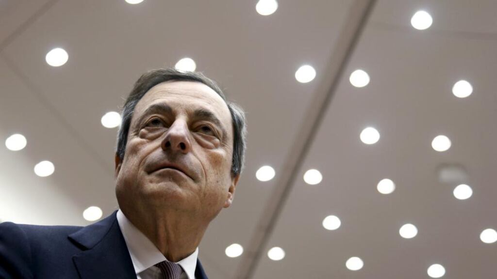 European Central Bank President Mario Draghi is set to reaffirm his commitment to quantitative easing and may call on Greece to finally agree a fresh aid deal with its creditors after the ECB left interest rates on hold as expected on Wednesday. (Photograph: Francois Lenoir/Reuters)