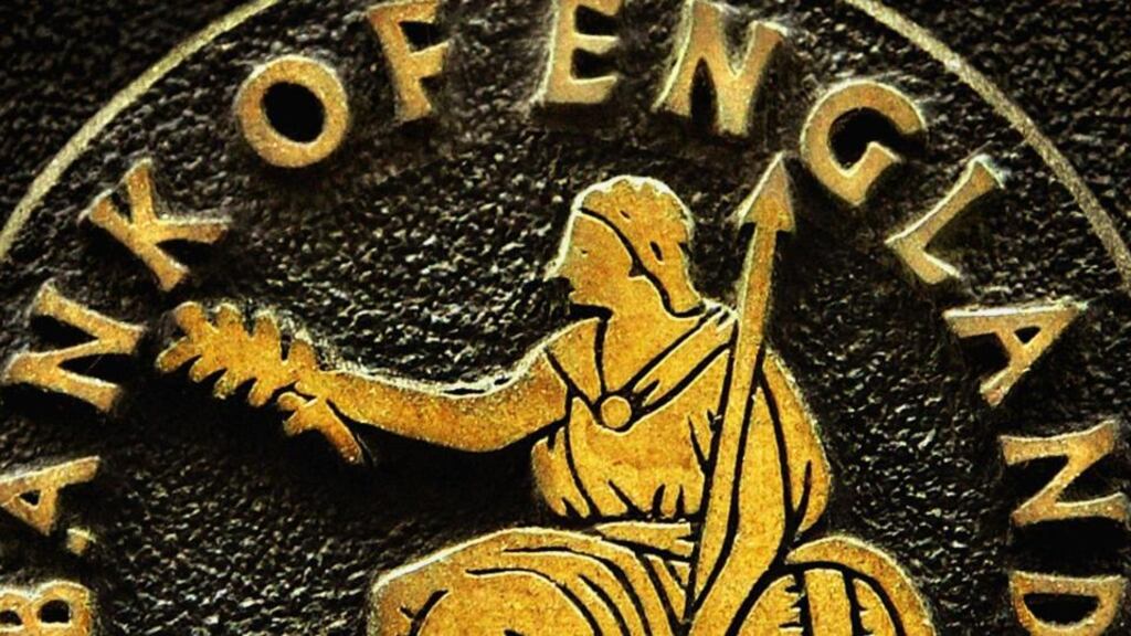 The Bank of England sign on the wall of its headquarters in London. A power cut at the bank added to the drama of banking stress tests yesterday