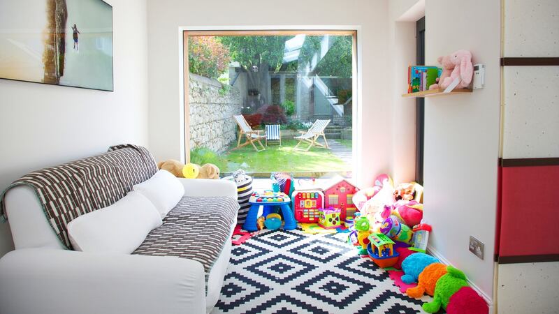 Carol-Anne’s daughter Robyn has a window on the garden from her playroom. Photograph: Emily Quinn