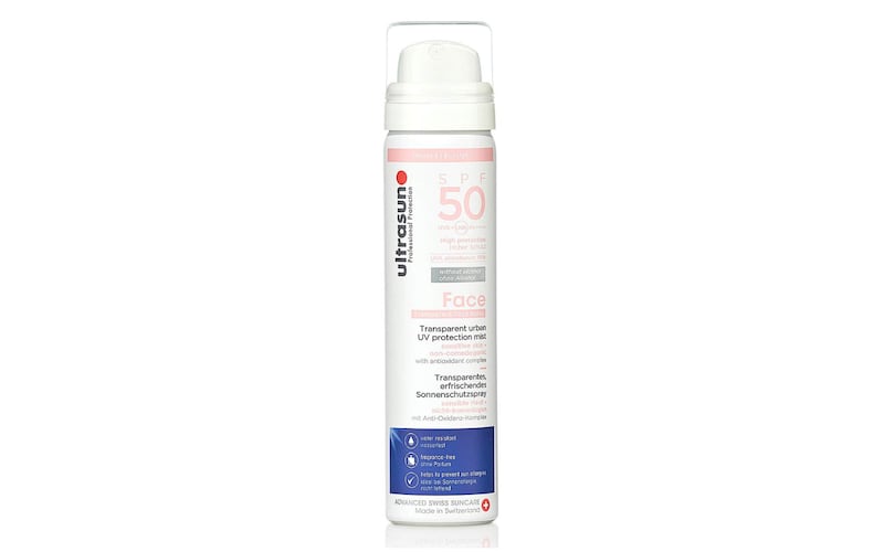 Ultrasun SPF50 UV Face and Scalp Mist (€30 from Boots)
