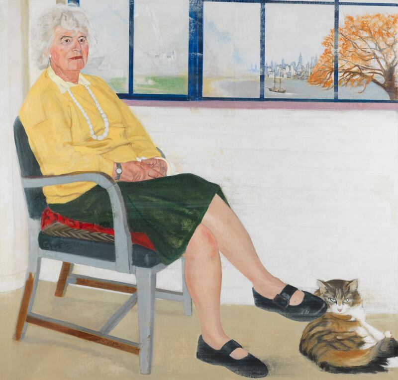 Jan Morris at 80 in a painting commissioned for the National Portrait Gallery, London.