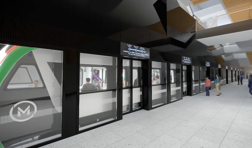 Computer generated images of Metrolink, the planned Dublin metro train running from Swords to Ranelagh