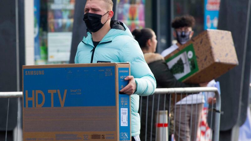 Buying a television at a retail park in Sligo. Photograph: Brian Farrell