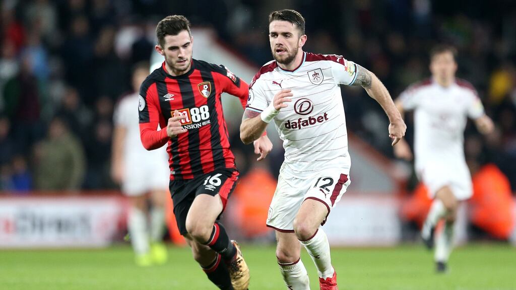 Robbie Brady could return for Burnley in their Premier League game at home to Chelsea on Sunday. Photograph: Steven Paston/PA Wire